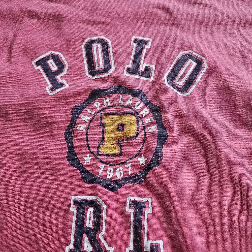Ralph Lauren Pink Crewneck Cotton Tee with Polo Label